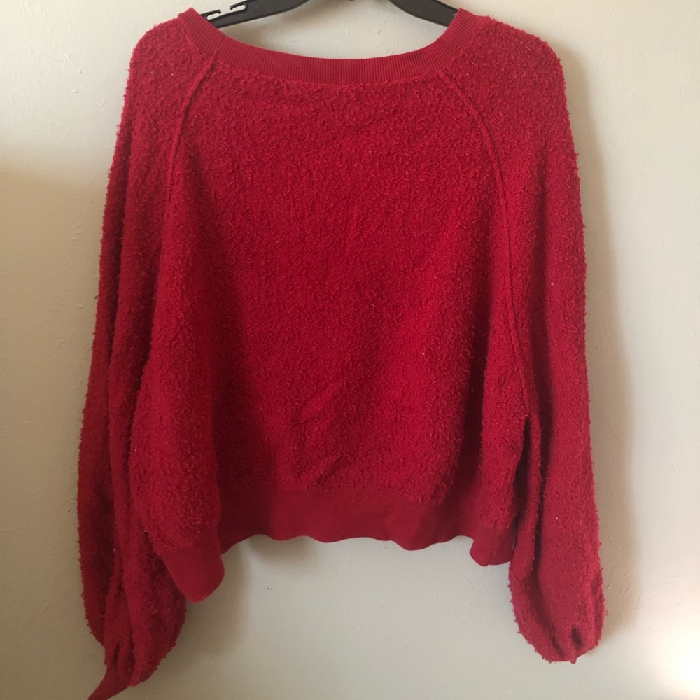 Free People Red Crew Neck Sweater
